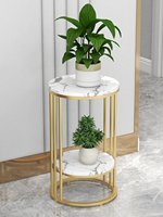 Console moderne de luxe en marbre style nordique Donna, avec rangement, pour plantes d'intérieur, multi-niveaux, pour balcon