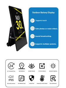 Kỹ Thuật Số biển và hiển thị màn hình cảm ứng màn hình hiển thị di động quảng cáo kỹ thuật số màn hình pin <span class=keywords><strong>Powered</strong></span> <span class=keywords><strong>LCD</strong></span> hiển thị - Product Image 4