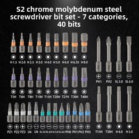 Boîte à outils multifonctionnelle avec tournevis à cliquet magnétique 42-en-1, outils de réparation multi-usages pour la maison, acier allié S2