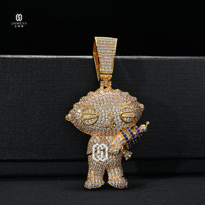 Pendentif Personnage de Dessin Animé Créatif Sidan Family Guy, Micro-Incrusté de Zircon, Accessoire de Mode Hip Hop pour Hommes - Product Image 1