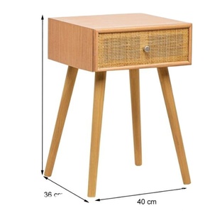Nature Rattan Wooden <strong>Cabinet</strong> Japanese <strong>Oak</strong> 1 Drawer <strong>Bedside</strong> Table Living Room <strong>Cabinet</strong> - Product Image 2