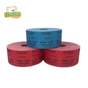 Tiket raffle/kertas gulung tiket kupon, cetakan gulungan tiket permainan raffle