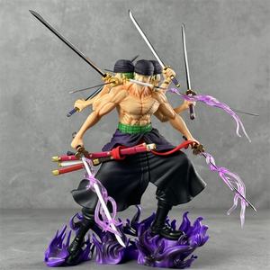 Figurines de manga 30CM 0NE PIECE Roronoa Zoro 3 têtes 9 épées katana PVC Figurine d'anime pour jouets de collection - Product Image 5
