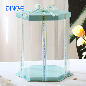 Chất Lượng Cao Sang Trọng Bán Buôn Tùy Chỉnh Logo Riêng Của Bạn Trắng Rõ Ràng Nhựa PET <span class=keywords><strong>Hexagon</strong></span> Trong Suốt Bánh Hộp Cho Bakery - Product Image 4