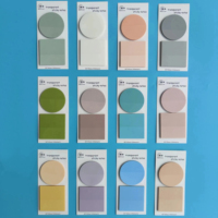 Bloc-notes adhésifs transparents ronds Morandi, bloc-notes mémo coloré, combinaison pour une marquage pratique