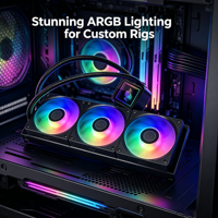 Enfriador de Agua AIO para CPU SM-360B/W-F de 360 mm con Control PWM, Compatible con AM4/AM5/LGA1700, Incluye 3 Ventiladores RGB para una Refrigeración Eficiente