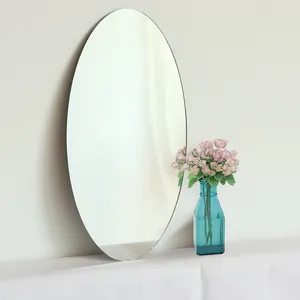 浴室ミラーデザイン楕円形5ミリメートルフレームレス余分なクリアなミラーガラスの装飾