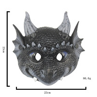 Fabricant de gros accessoires de jeu de rôle en mousse PU Mardi Gras masque de dragon pour enfants Halloween réaliste en 3D