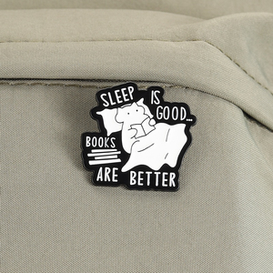 Pin Enamel Lucu Tidur di Atas Buku, Badge Kerah Imut untuk Pecinta Buku, Bros Kreatif untuk Penggemar Membaca, untuk Tas Ransel - Product Image 4