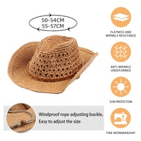 Sombrero de vaquero con visera curvada para niño y niña, sombrero de vaquero con visera curvada, ajustable, de papel, unisex, venta al por mayor