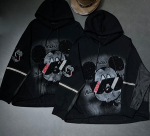 6638/Giacca con cappuccio stampata da <span class=keywords><strong>donna</strong></span> di <span class=keywords><strong>marca</strong></span> trendy, alla moda per l'autunno, stile streetwear, traspirante, <span class=keywords><strong>felpa</strong></span> 3D con cartoni animati, pesante - Product Image 1