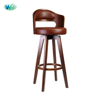 Tabouret de bar haut en bois personnalisé avec tissu coloré WS98232, tabouret de bar en bois, chaise en cuir PU, tabouret de bar moderne avec dossier
