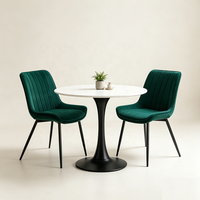 Chaise de salle à manger rembourrée à coutures verticales en velours, chaise d'appoint pour salle à manger et salon – Offre Spéciale