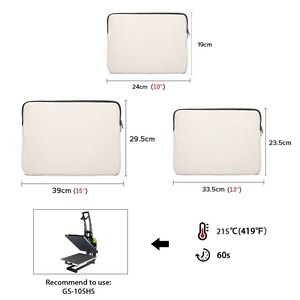 工厂优质基材亚麻氯丁橡胶笔记本电脑保护套 10 13 15 英寸空白热升华笔记本电脑包 - Product Image 4