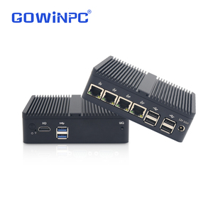Mini PC industriel sans ventilateur avec processeur Intel Celeron J1900 Quad Core, 4 Go de DDR3, 64 Go de SSD et 4 ports LAN Gigabit pour routeur VPN - Product Image 1