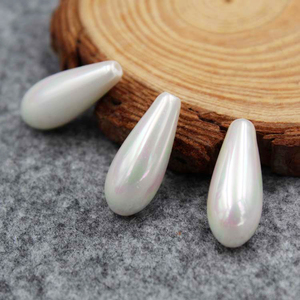 Personalizzato shell pearl 8*21mm half-hole white water drop pearl perla fai da te per gioielli - Product Image 3