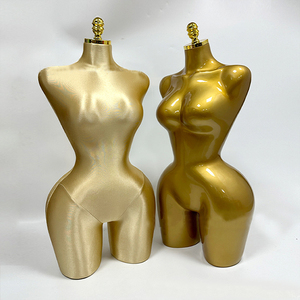 Mannequin en Mousse <span class=keywords><strong>Femme</strong></span> Pulpeuse Forme Brésilienne Buste Robe Grandes Hanches Demi-Corps Torse Féminin Mannequins Dorés - Product Image 6