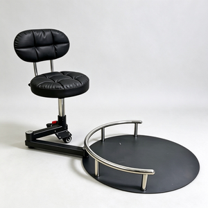 Adjustable Height Hair Stylist <b>Stool</b> Cast Iron Base Barber Assistant Chair <b>Salon</b> Helper Seat for Hairdressing Beauty <b>Salon</b> - Product Image 1