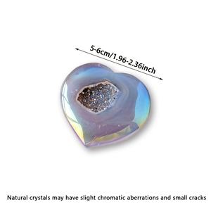 หินคริสตัลรูปหัวใจทรงจีโอดอัญมณีอาเกตสไตล์โบฮีเมียนขัดเงาคุณภาพสูงสำหรับตกแต่งบ้านและเป็นของขวัญ - Product Image 3