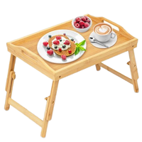 Multifunktionaler, faltbarer Serviertisch aus Bambus, erhöhter Esstisch für Bett, Sofa, Schlafzimmer und Picknick.