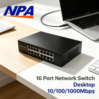 Commutateur réseau 10/100/1000 Mbps, 16 ports RJ45, commutateur Ethernet 12V 1A, Plug and Play, QoS pour caméra IP, NVR, SMB, bureau, AP-6016G