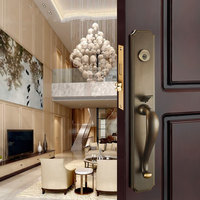 Classique noir rétro luxe antidérapant double traction tout cuivre entrée antivol chambre serrure de porte prix usine