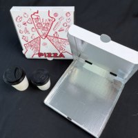 SP5243 Scatole per Pizza Ecologiche Personalizzate con Logo, Opache e Goffrate, in Cartone Kraft Antigrasso di Grado Alimentare, Varie Misure, Fornitore Diretto
