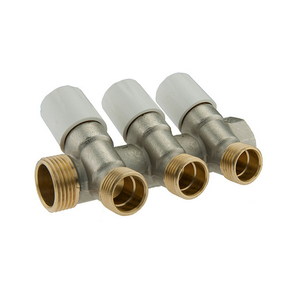 Collettore di distribuzione 1" x 1/2 a 4 vie con viti di chiusura per sistemi HVAC - Product Image 1