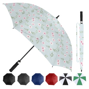 Wholesale Promotional Straight Pongee Golf <b>Umbrella</b> 60/68/72 Inch Custom Business Gifts with Semi-<b>Automatic</b> Opening - Product Image 1
