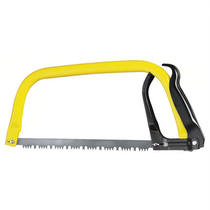 Mini sierra de arco con hoja de acero de 12 pulgadas para cortar madera con marco amarillo y mango negro - Product Image 2