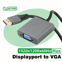Câble adaptateur vidéo WISTAR DP vers VGA avec gaine en PVC et blindage en feuille pour HDTV