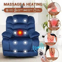 Fauteuil inclinable de massage vibrant confortable de style moderne pour salon, avec fonction manuelle et revêtement en velours