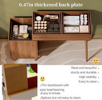 Coiffeuse moderne de luxe en bois avec miroir et armoire de rangement, ensemble de table de maquillage de style nordique pour chambre à coucher
