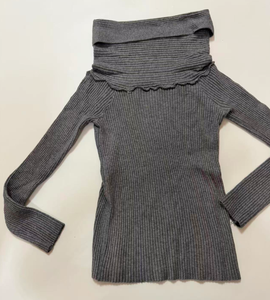 Liu Ming OEM ODM Nuovissimo Prodotto <span class=keywords><strong>Moda</strong></span> <span class=keywords><strong>Coreana</strong></span> Maglione da Donna con Spalle Scoperte a Maniche Lunghe - Product Image 4