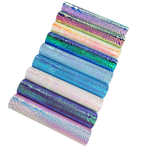 Thickness 0.7-0.8mm Laser crocodile pattern leather for making Phone case, laptop, and gift box and toys PU Leather