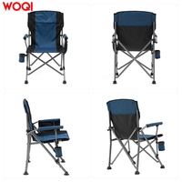WOQI Chaise pliante pour mobilier d'extérieur léger et compact en tissu Oxford 600D avec cadre en fer moderne