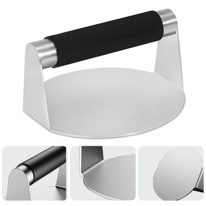 Presse à viande Burger en acier inoxydable 304 de forme ronde avec poignée en silicone Hamburger Smasher antiadhésif bricolage griller outils de cuisson - Product Image 6