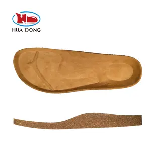 Sole Expert Huadong Corks Material Flocking Sandal Wood Outsole Suelas Leather Cork Sandal Midsole Sole