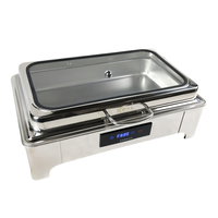 Chauffe-Plat Électrique Rectangulaire en Acier Inoxydable, Capacité 9L, 440W, pour Buffets et Banquets