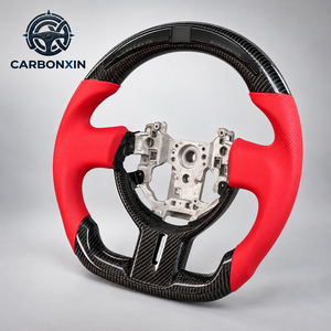 Volante Deportivo de Fibra de Carbono Forjado Rojo con Fondo Plano para Toyota 86 GR GT GT86 Subaru BRZ 2012 2013 2014 2015 2017 2020 2023 - Product Image 3