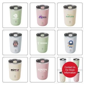 Custom Logo Electric Auto Cup Double Wall Stainless Steel Coffee Mug Smart Water Bottle 400ml Classic Business Gift for Office - Product Image 4