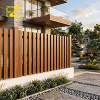Panneaux de clôture en aluminium, tube carré vertical, écran d'intimité, jardin extérieur, revêtement poudré, 6 pieds, grain de bois, taille personnalisée
