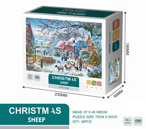 Jeu d'intérieur pour adultes bricolage 1000 pièces <span class=keywords><strong>puzzle</strong></span> <span class=keywords><strong>de</strong></span> Noël en carton - Product Image 4