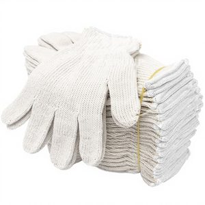 SJS High Quality Durable Heavy Duty Black Knitted Textured Cotton Flexible <b>Powder</b>-Free Hand Safety Work Gloves - Product Image 4