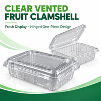 Boîtes à fruits jetables écologiques en PET recyclé transparent – Emballage alimentaire personnalisable