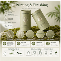 Emballage personnalisé en tube de papier biodégradable avec certification FSC BRC, boîte cylindrique écologique pour parfum et cosmétiques OEM