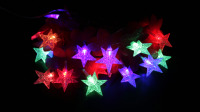 20LED Bentuk Bintang Bunga Merah Warna Lampu Dekoratif LED Tiang Baterai String Lampu
