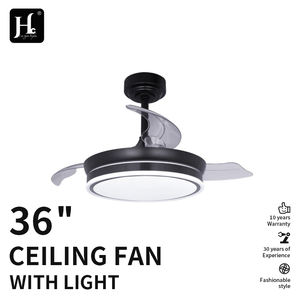 Ventilateur de plafond avec lumière LED, lustre personnalisé Liangte 42, 4 pales en ABS, moteur tout en cuivre, ventilateur de plafond rétractable invisible à LED - Product Image 2