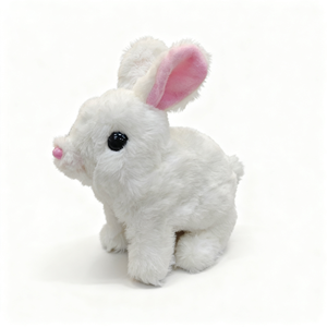 Thỏ nhỏ dễ thương đồ chơi sang trọng điện, có thể nói chuyện và đi bộ, tương tác, thỏ sang trọng giống như thật. - Product Image 2