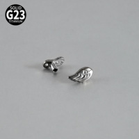 Piercing dermique en titane F136 G23, motif Aile d'ange, à filetage interne, pour os du cou, cadeau de mariage